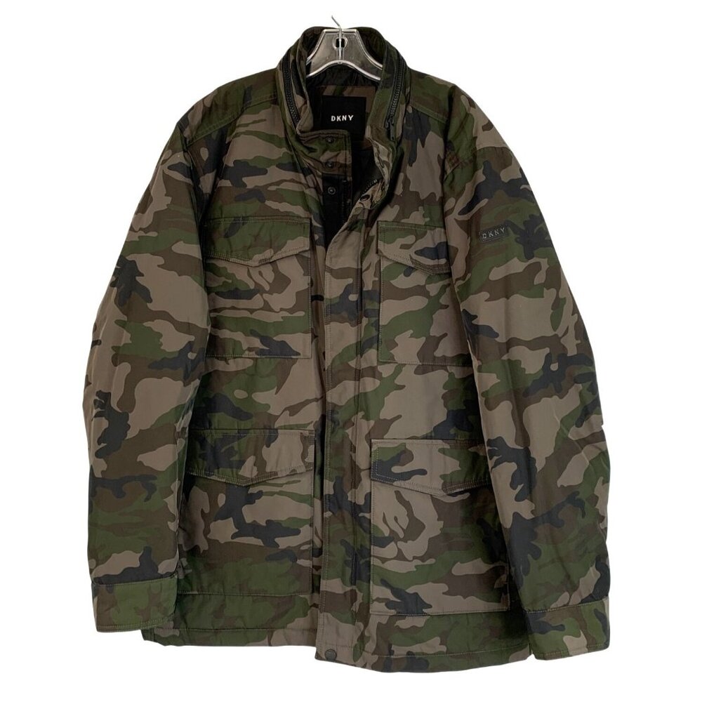 DKNY Mens Camouflage Utility Winter Coat Size XXL EUC